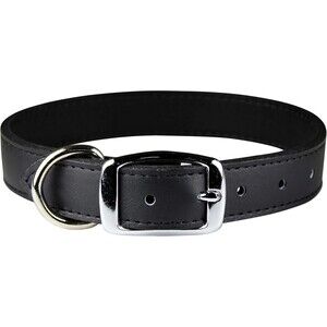 OmniPet Signature Leather Pet Collar, Black, Size L, 1"x26", Buckle Closure